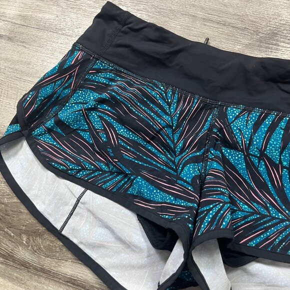 Lululemon Athletic Run Speed Stretch Lined Shorts Blue Multi Women’s Size 6 - Picture 3 of 7